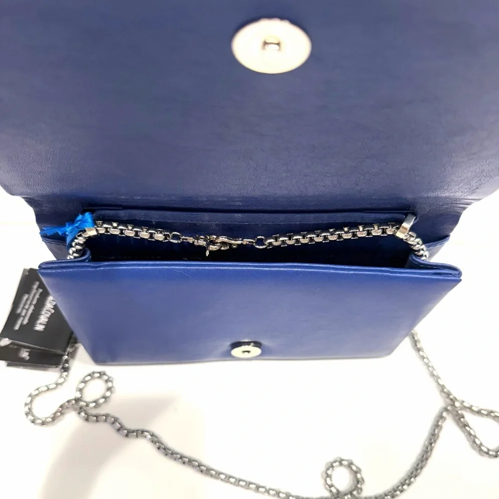 NWT Pineta Covalin Dragonfly Silk Clutch Chain Shoulder Bag - Picture 7 of 15